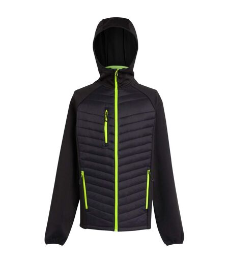 Mens Navigate Quilted Hybrid Jacket Black Lime Green Regatta