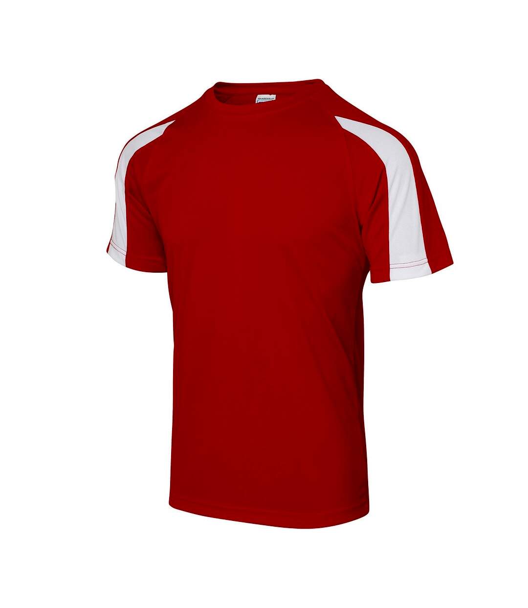 T-shirt homme rouge feu / blanc AWDis Cool