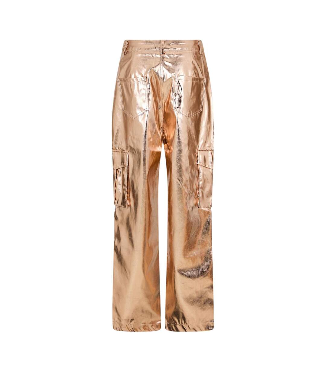 Pantalon À Poches Motif/style Métallisé Femme Rose Doré AmyLynn-3