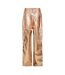 Pantalon À Poches Motif/style Métallisé Femme Rose Doré AmyLynn-3