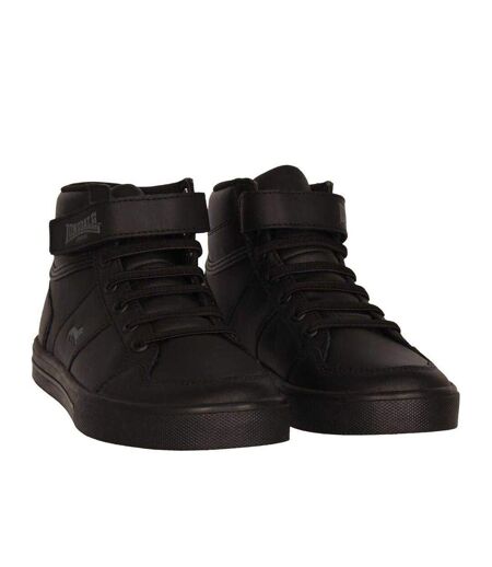 Childrens/kids Canons Trainers Black Charcoal Lonsdale