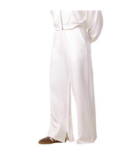 Womens/ladies Straight Leg Jogging Bottoms Cream Gym King