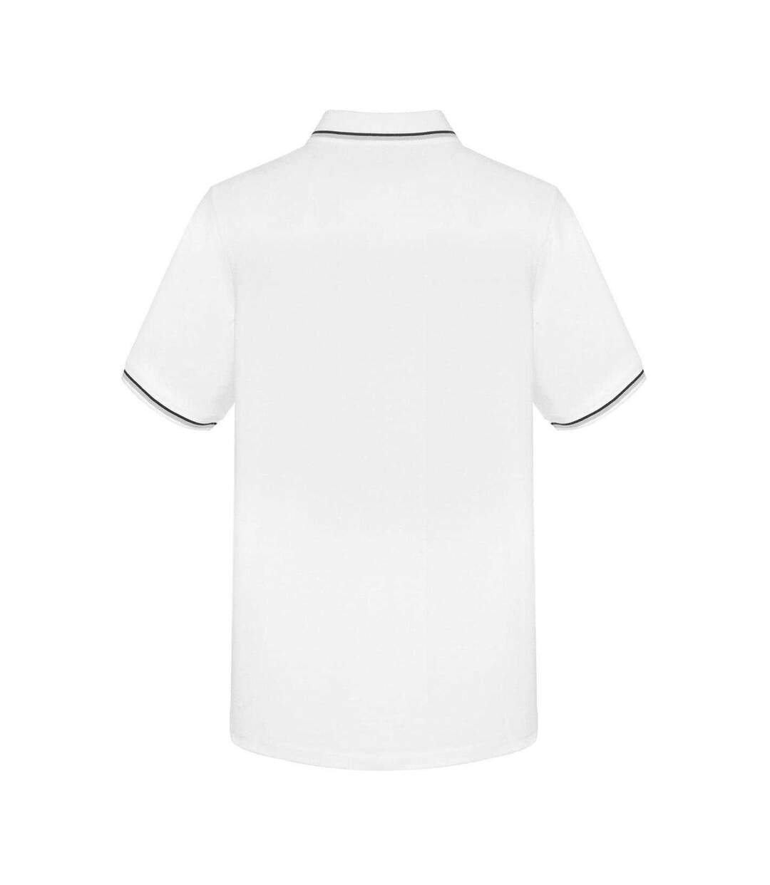 Polo Motif/style Rayure Contrastée Sur Bord Homme Blanc Slazenger-3