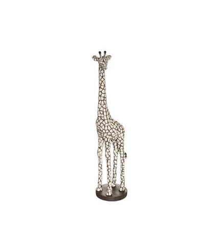 Statuette Déco Girafe 89cm Noir & Ivoire