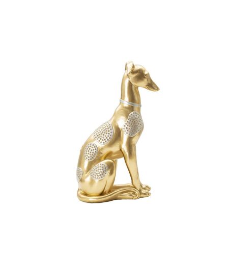 Statuette Design en Résine Chien Assis 29cm Or