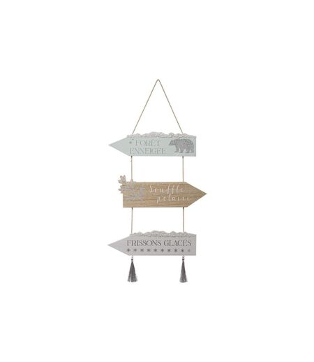 Pancarte Murale Polaire 30cm Argent & Naturel