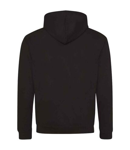 Mens varsity full zip hoodie jet black/fire red Awdis