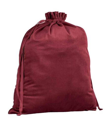 Plain velvet gift bag 24cm x 17cm ruby red Bagbase