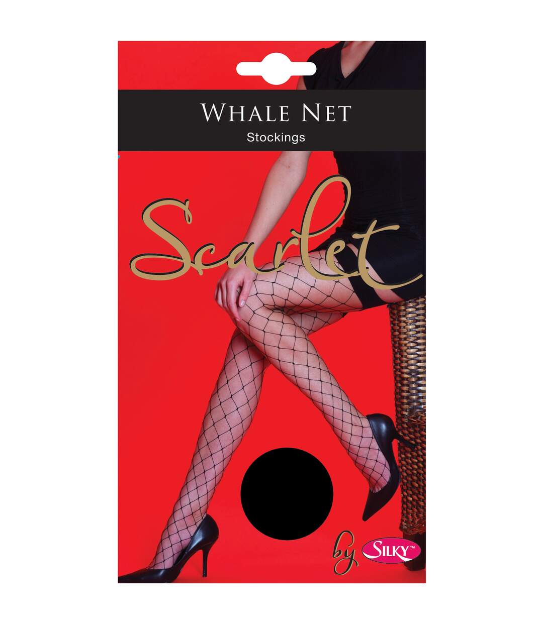 Scarlet bas résilles pour porte-jarretelles 1 paire femme noir Silky