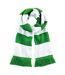 Beechfield Varsity Unisex Winter Scarf (Double Layer Knit) (Kelly Green / White) (One Size) - UTRW2031-1