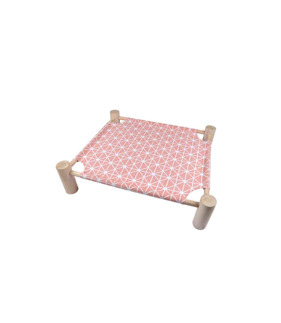 Lit Hamac pour Chat en Bois Boho 53cm Rose-1