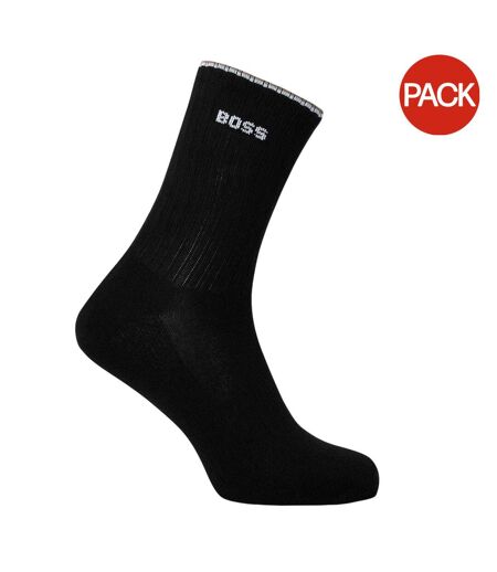 Pack Of 3  Mens Logo Ankle Socks  Black Boss