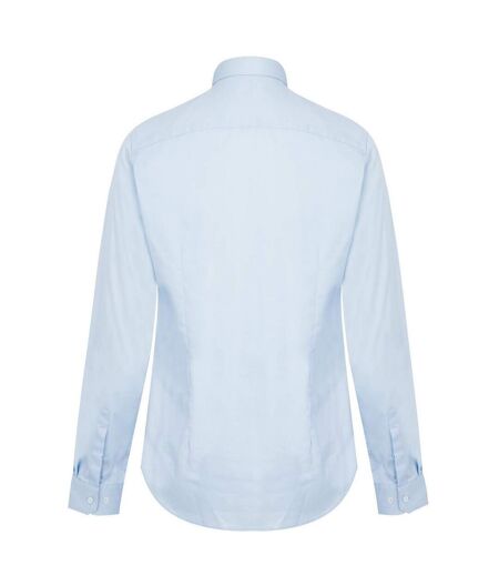 Mens Islass Slim Long-sleeved Shirt Ice Blue Ted Baker