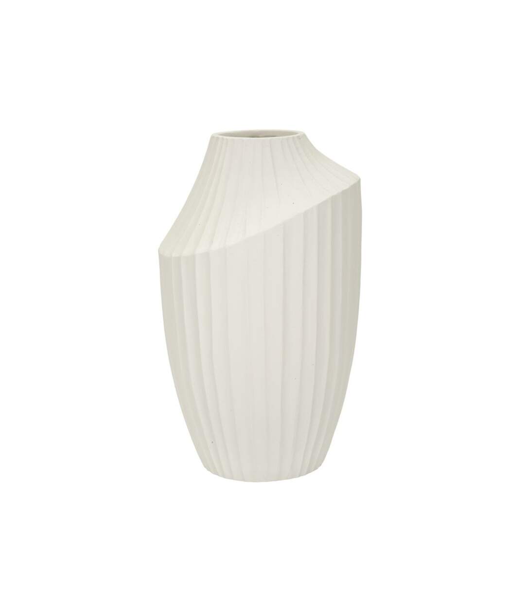Vase Design Rainuré Ice 38cm Crème-1