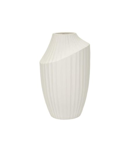 Vase Design Rainuré Ice 38cm Crème