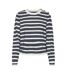 Pull rayure marine/écru femme vero moda fantastic button - l-3