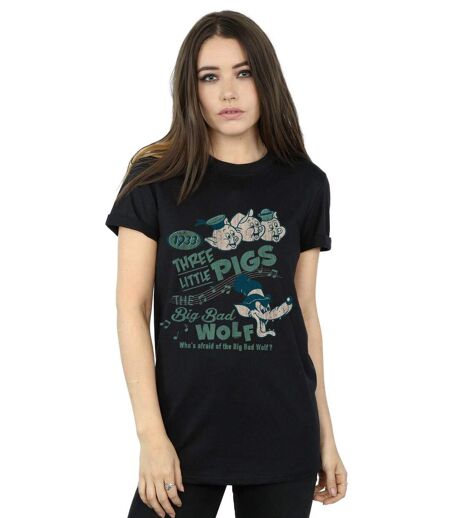 Disney - T-shirt THREE LITTLE PIGS WHO'S AFRAID OF THE BIG BAD WOLF - Femme (Noir) - UTBI17709