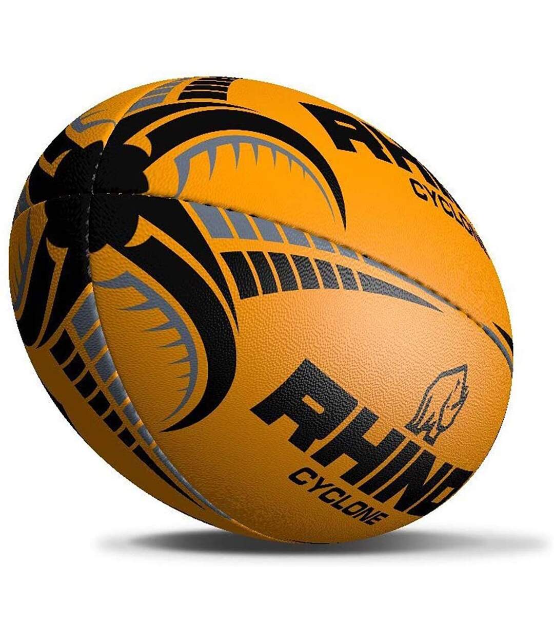 Ballon De Rugby Cyclone Taille 5 Orange Fluo Rhino-3