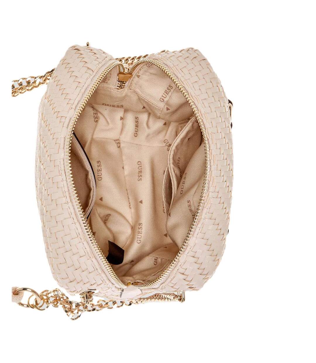 Sac à bandoulière beige femme guess francy camera-2