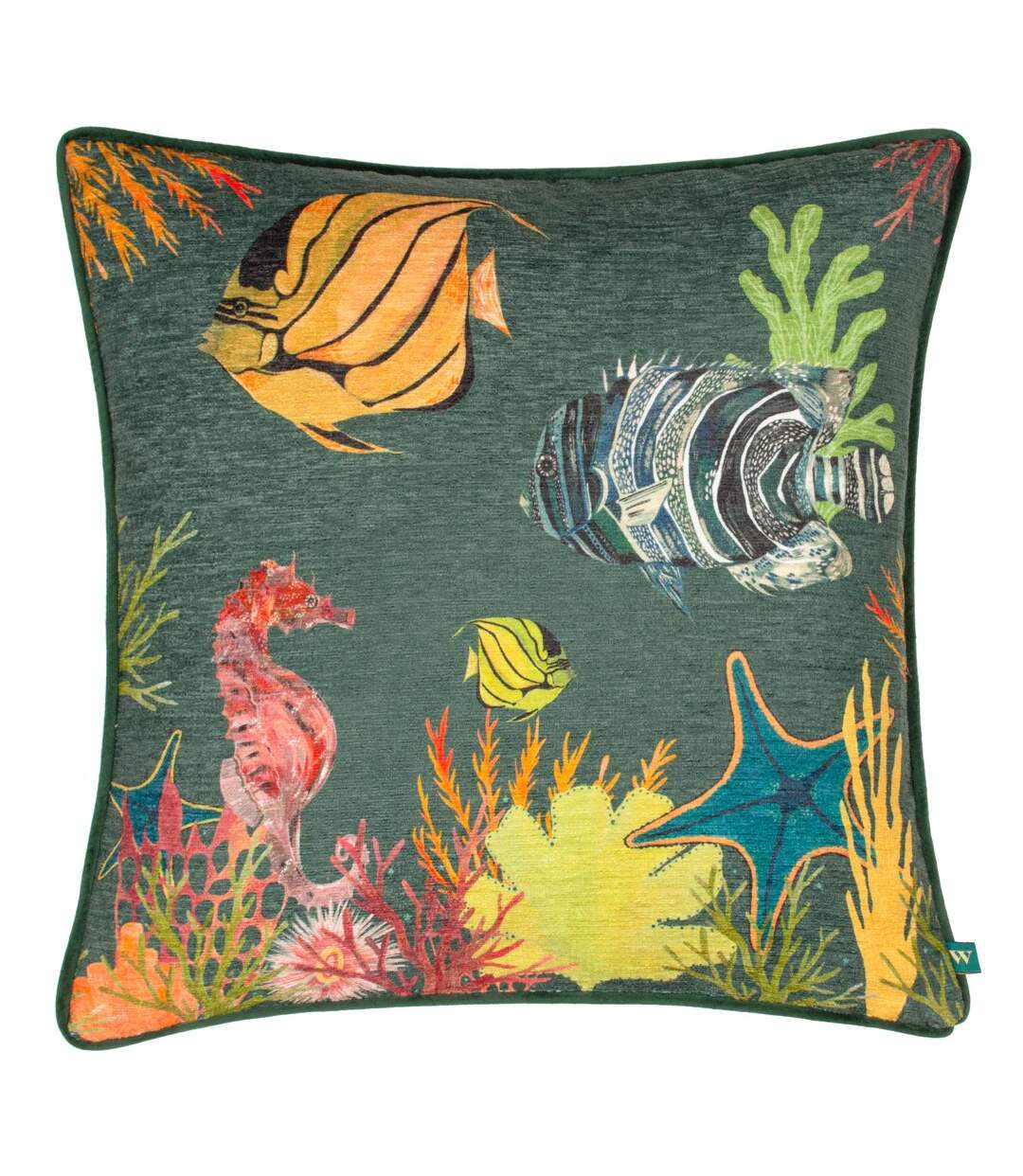 Abyss chenille under the sea cushion cover 43cm x 43cm bottle Wylder