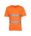 Mens cool super hi-vis lightweight v neck safety t-shirt orange Yoko