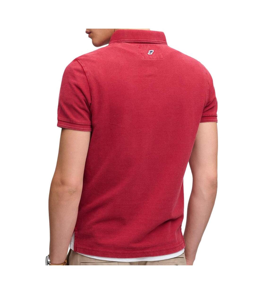 Polo rouge homme superdry classic pique-2