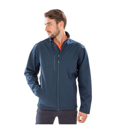 Mens Soft Shell Jacket Navy Result Genuine Recycled