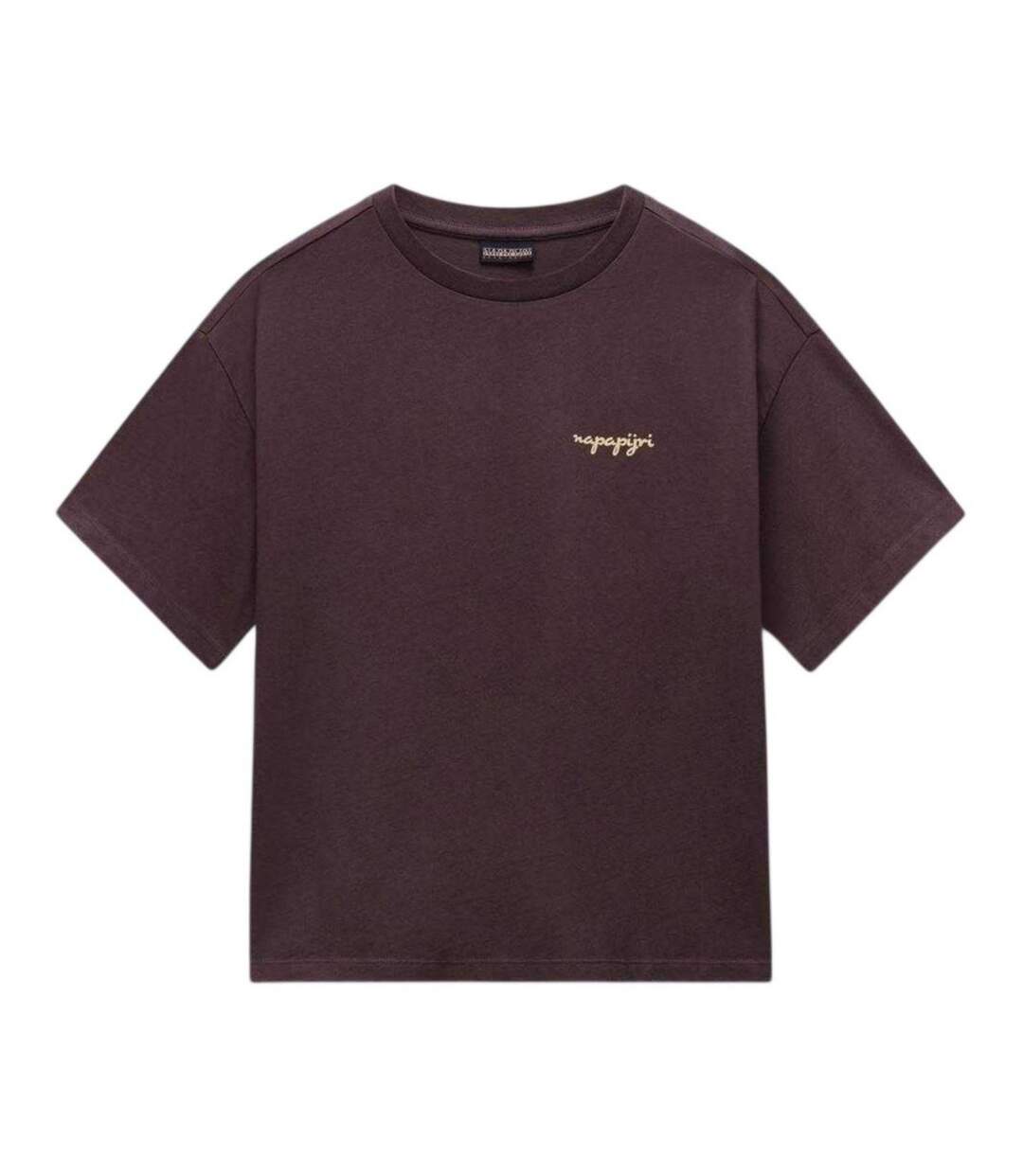 Womens/ladies Eir Graphic Print T-shirt Brown Napapijri-2