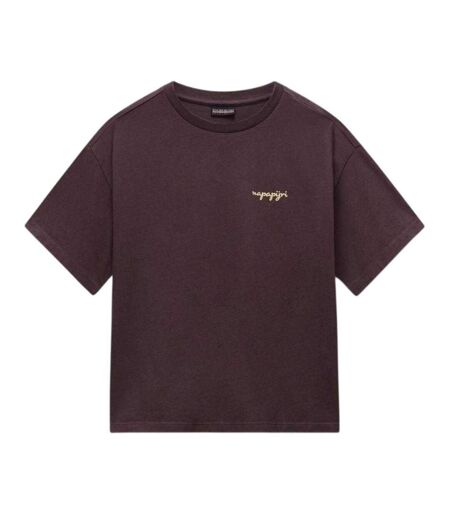 Womens/ladies Eir Graphic Print T-shirt Brown Napapijri