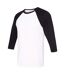 Canvas t-shirt de baseball à manches 3/4 homme blanc/noir Bella + Canvas-3