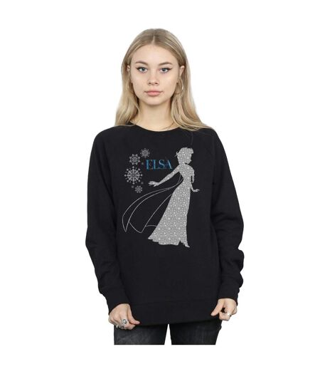 Disney Pantalon de survêtement Frozen Elsa Christmas Silhouette Femmes/Dames (Noir) - UTBI6138
