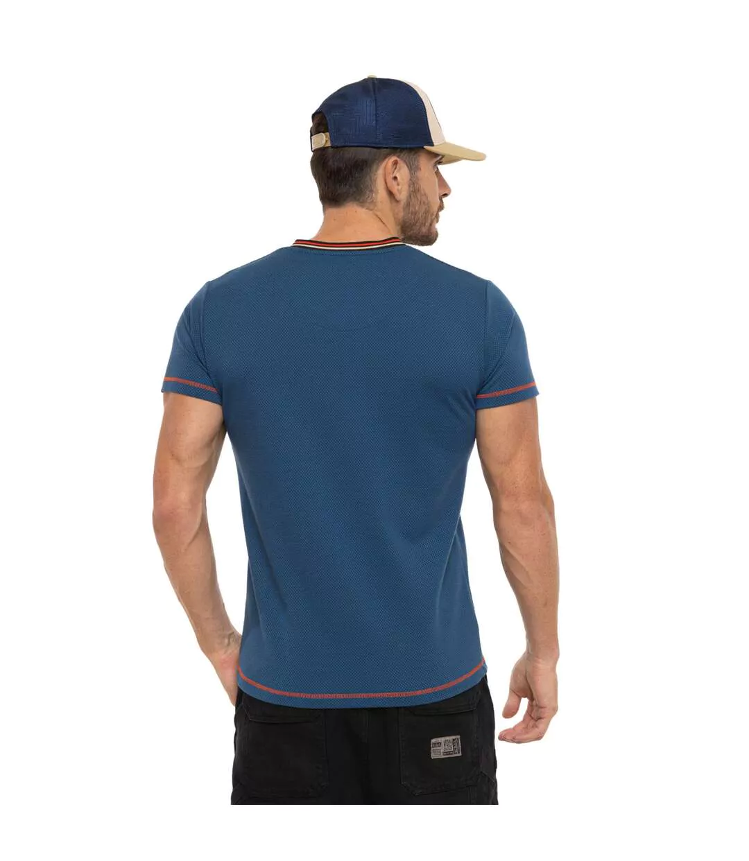 T-shirt homme col V  Regular fit en Mesh Vondutch-3