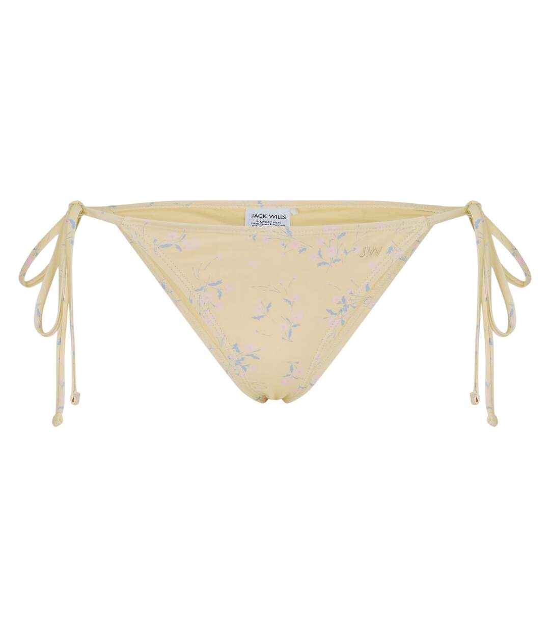 Womens/ladies Triangle Side Tie Bikini Bottoms Butter Yellow Jack Wills-2