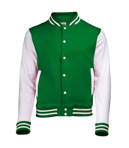 Blouson d´université adulte vert kelly / blanc Awdis Awdis