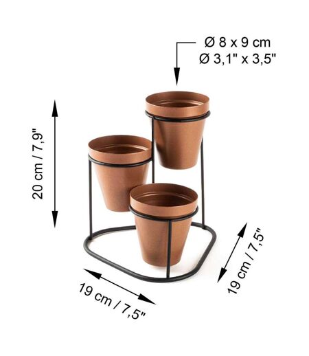 Cache-pots en métal 3 pots Decorative