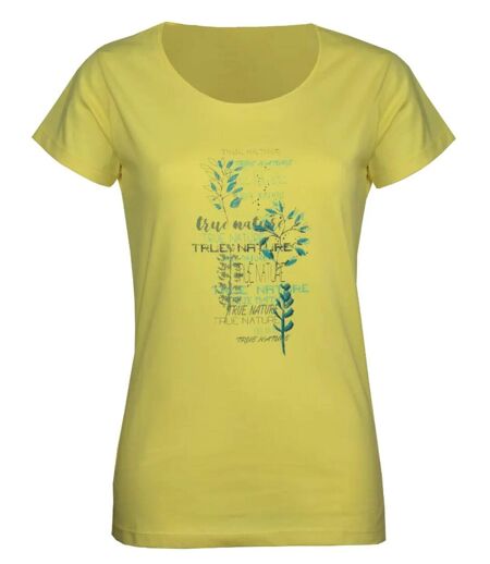 Tee-shirt Mayflower Dojo1 en coton jaune : l'éclat de la nature et son motif Herbier