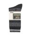 Pack Of 3  Womens/ladies Stripe Boot Socks  Slate Grey Jeep-3