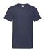 Mens value v neck t-shirt deep navy Fruit of the Loom