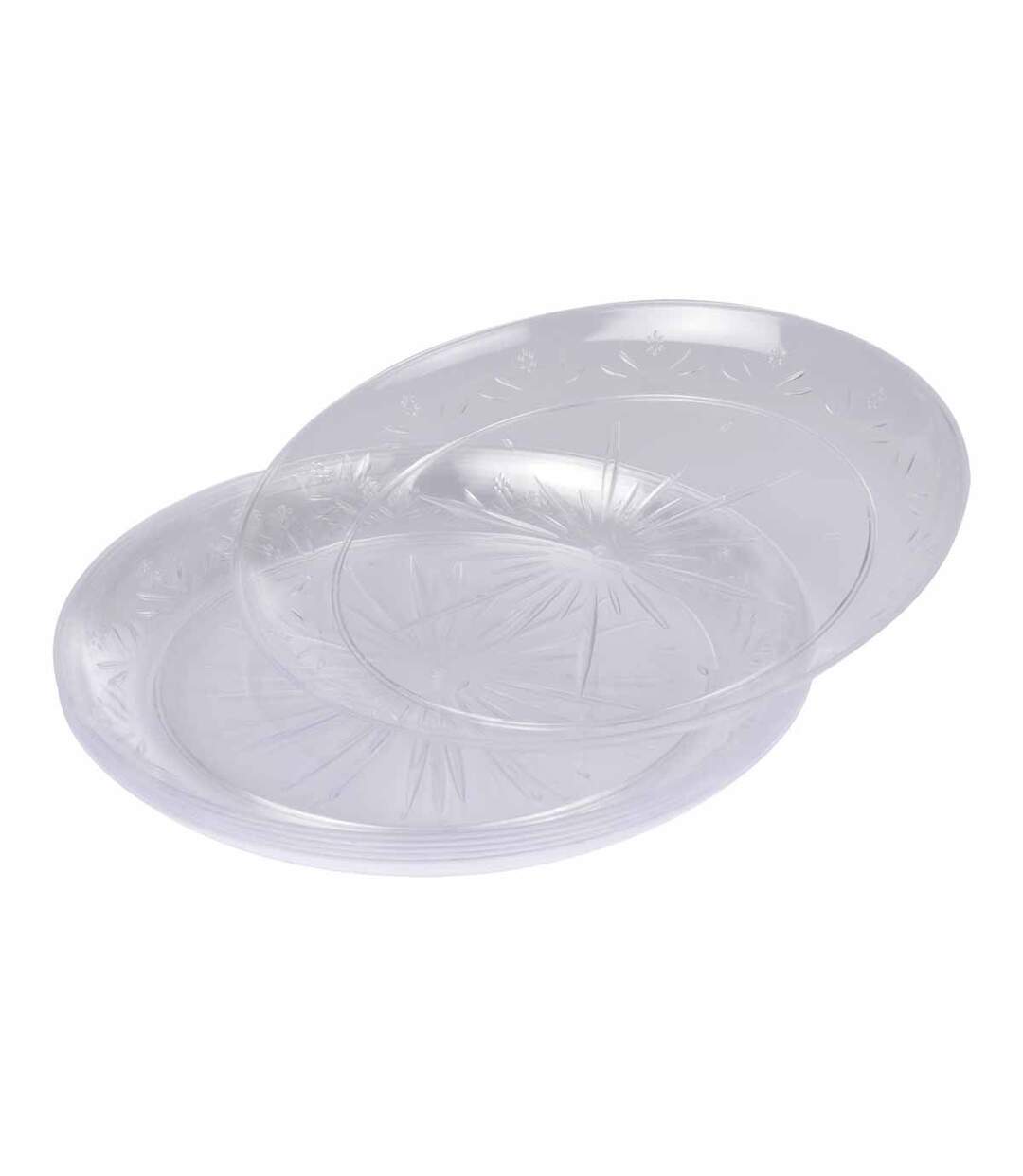 Lot de 6 Assiettes en Plastique Réutilisable Lilia 25cm Transparent-1
