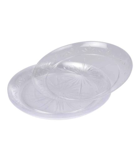 Lot de 6 Assiettes en Plastique Réutilisable Lilia 25cm Transparent