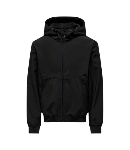 Mens Bowie Hooded Soft Shell Jacket Black Only