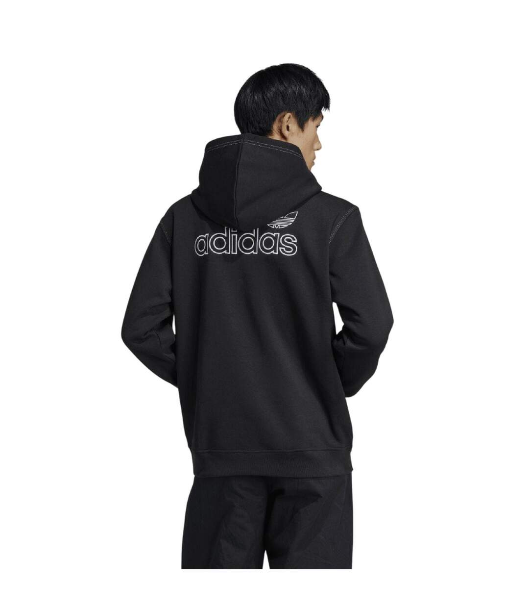 Mens Originals Script Hoodie Black Adidas-3