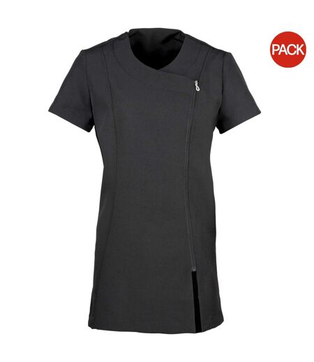 Pack Of 2  Ladies/womens *camellia* Tunic / Health Beauty & Spa / Workwear  Black Premier