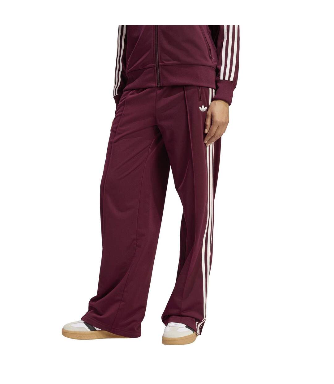 Pantalon De Survêtement Motif/style 3 Rayures Firebird Femme Bordeaux Foncé Adidas-1