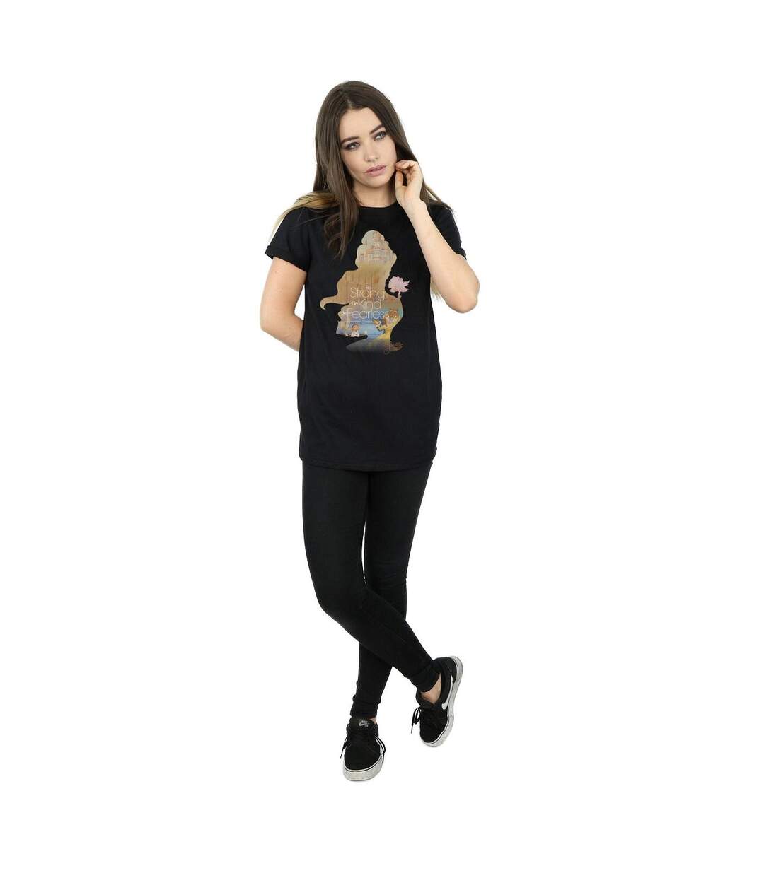 Disney Princess - T-shirt BELLE FILLED SILHOUETTE - Femme (Noir) - UTBI42569-4