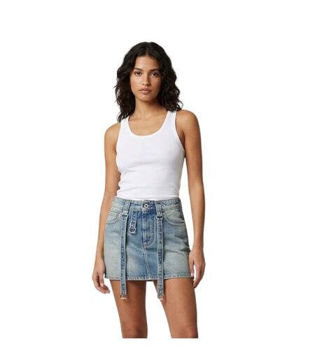 Mini Jupe Motif/style Cargo Femme Vieux Bleu Off-White