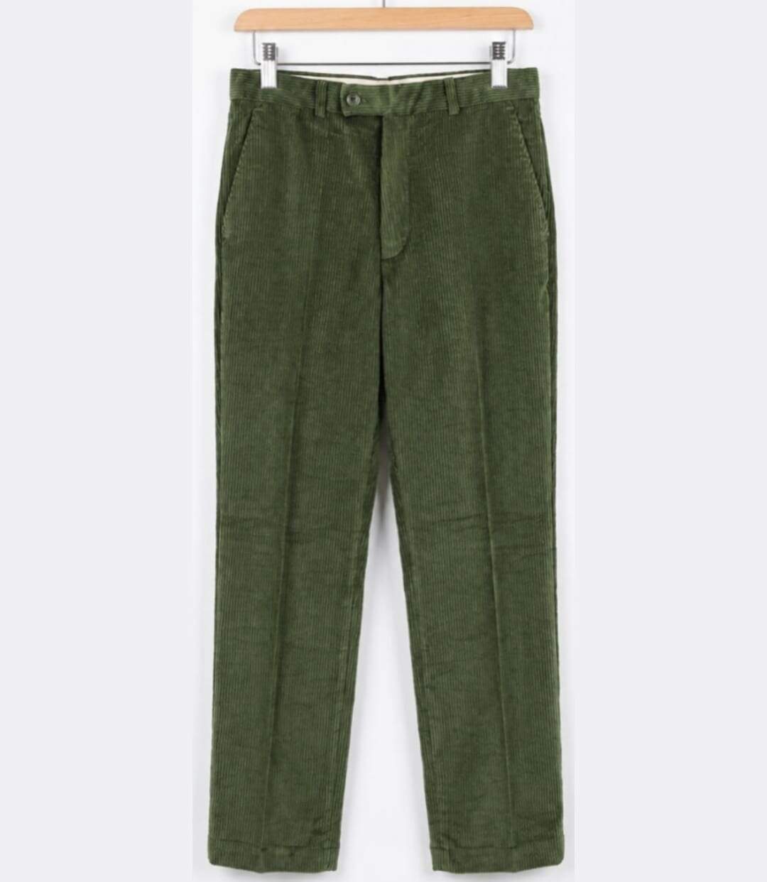 MAYFLOWER D373 — Pantalon velours extensible kaki : confort stretch et taille haute-2