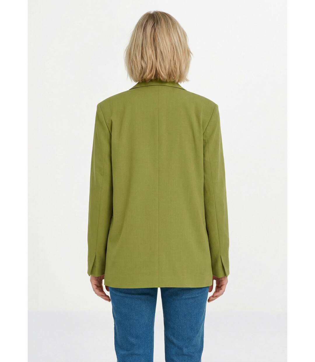 Veste longue 1 bouton avec col tailleur-2