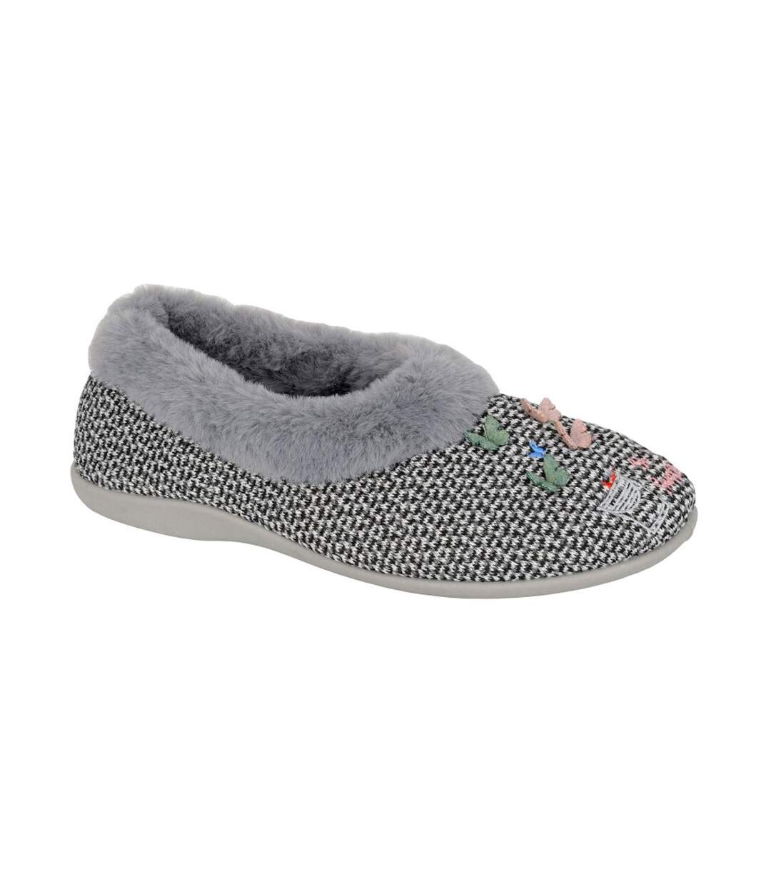 Chaussons Motif/style Papillons Tessa Femme Gris Sleepers-1