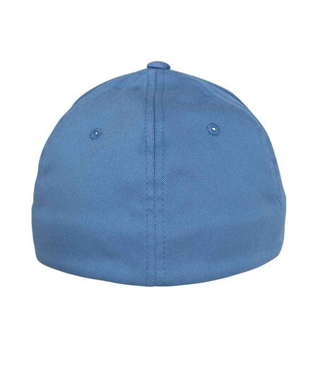 Childrens/kids Wooly Combed Baseball Cap Slate Blue Flexfit